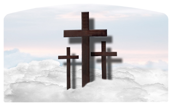 DACRO-106-WT Three Crosses (Clouds) White